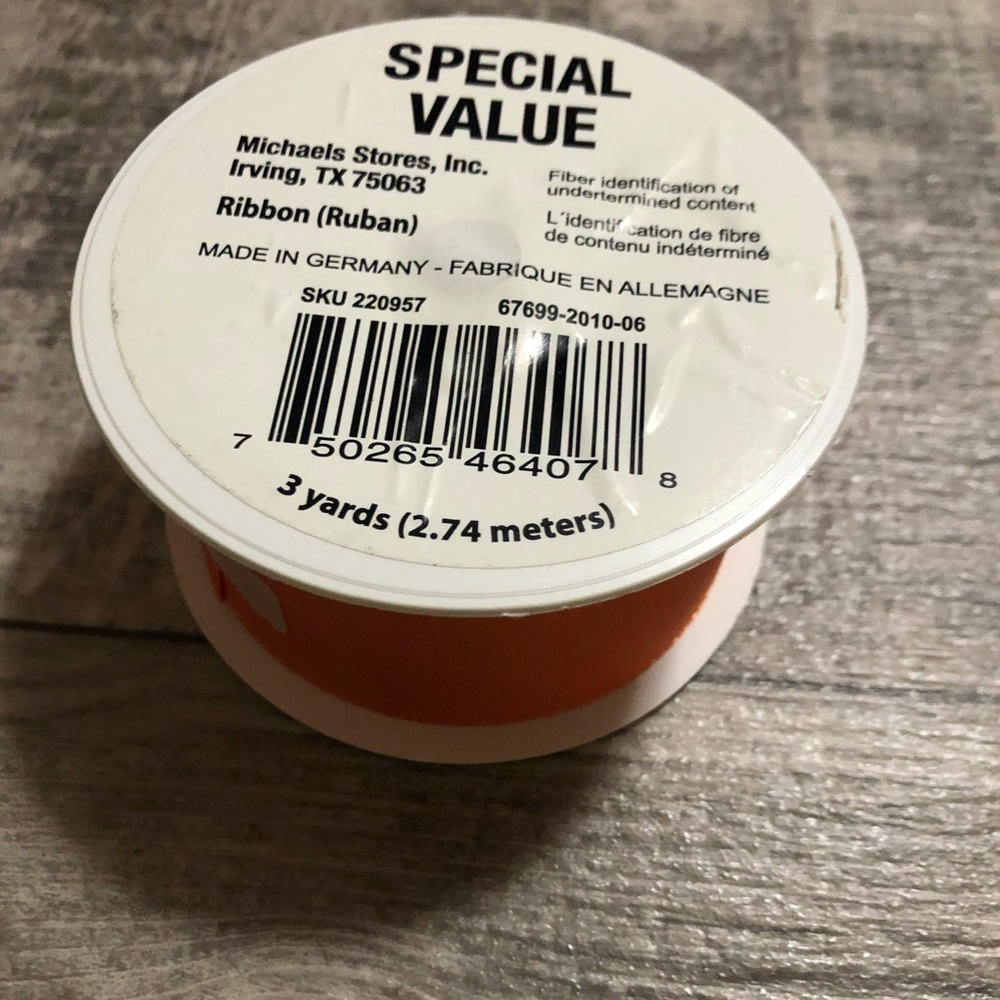 Offray Lot of 4 & 1 Michaels Craft Ribbon Spools (3) NWT & (2) Pre-Owned Orange - Picture 3 of 15